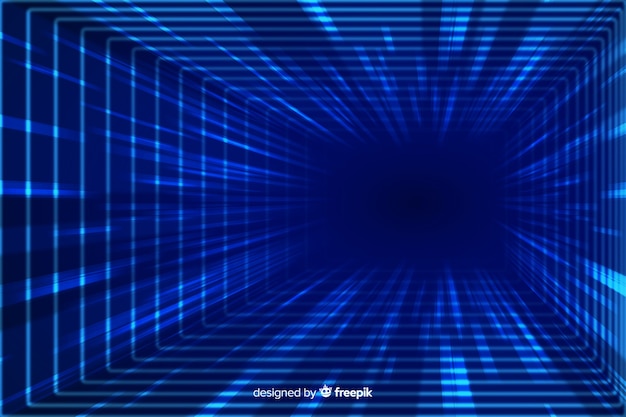 Technological light tunnel background flat design