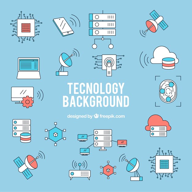 Technology background in flat style