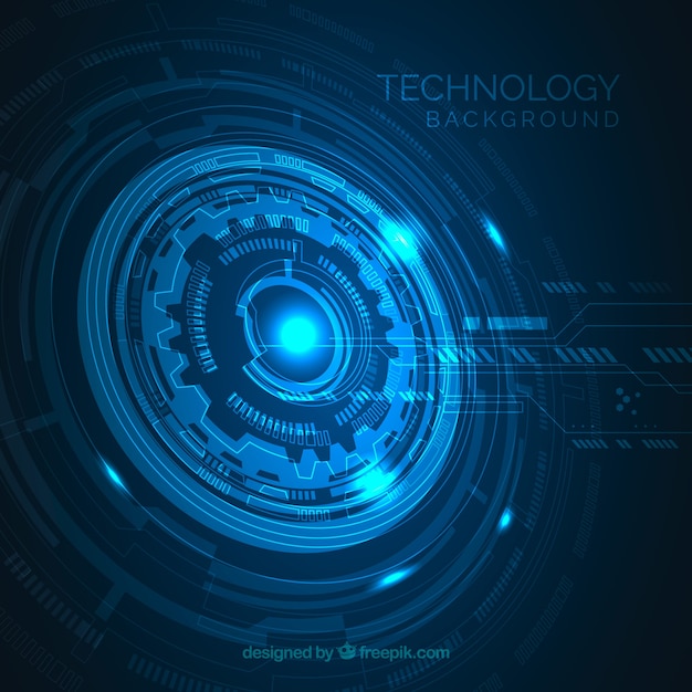 Technology background with blue color