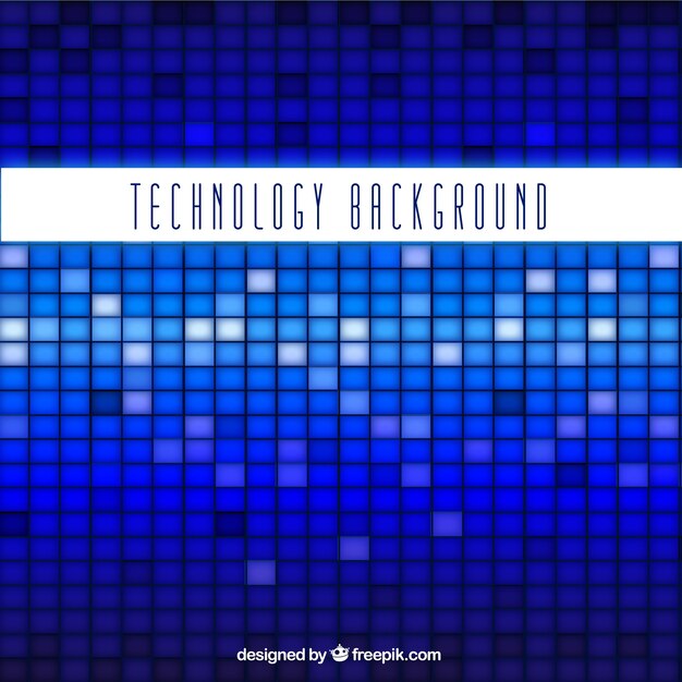 Technology background with blue squares