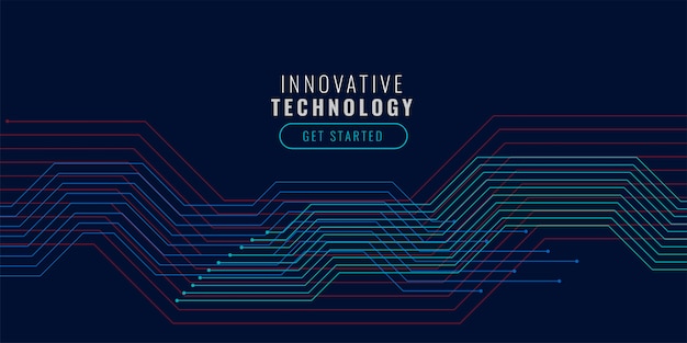 Free Vector technology background with circuit lines diagram 