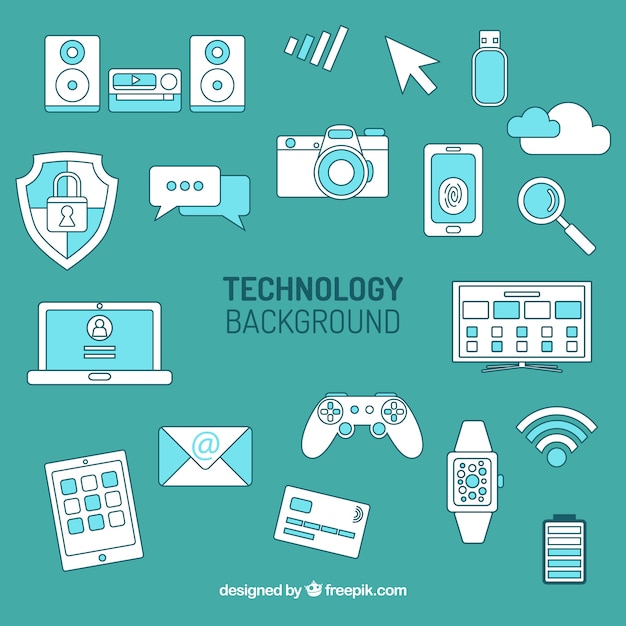 Technology background with devices