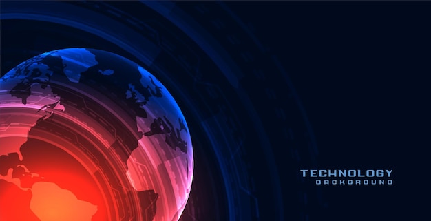 Technology background with earth shape