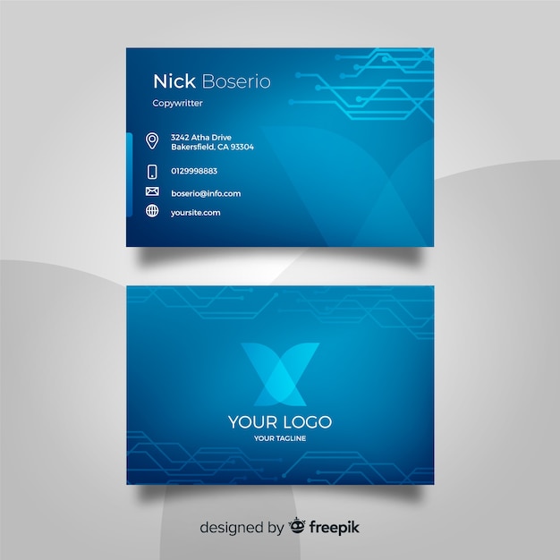 Technology business card template