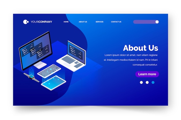 Technology concept landing page template