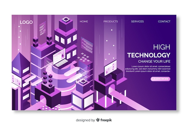 Technology concept landing page