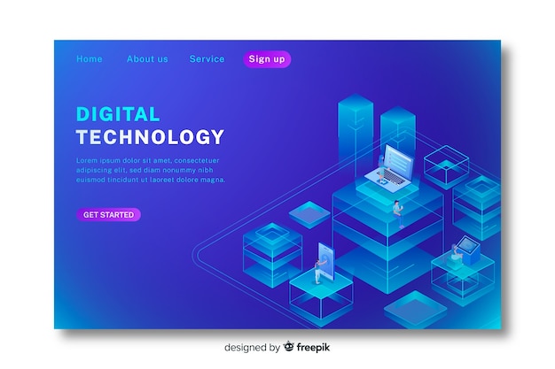 Technology concept landing page