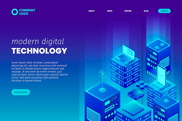 Technology concept landing page