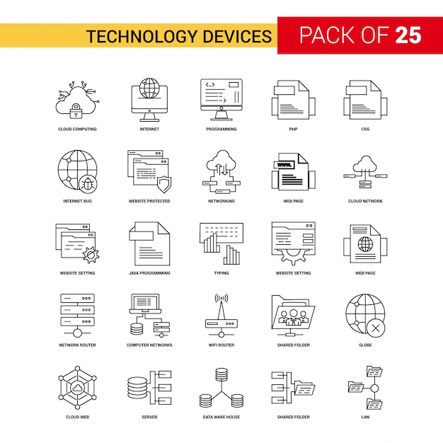 Technology Device Black Line Icon