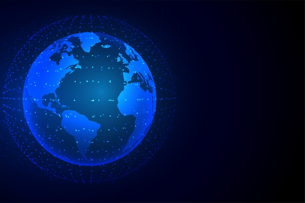 Technology earth background with network connection