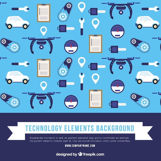 Free Vector technology elements background in flat style