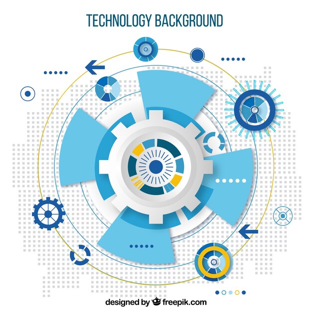 Technology elements background in flat style