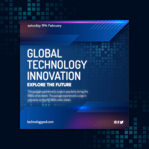 Technology and future square flyer template