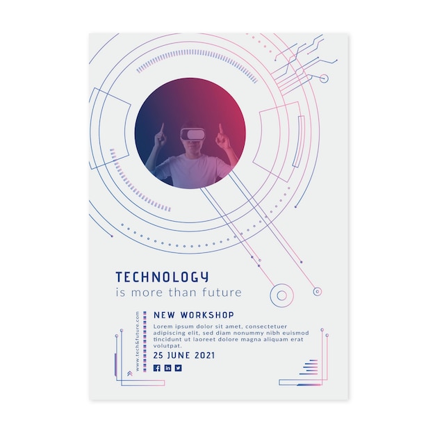 Technology and future vertical flyer template