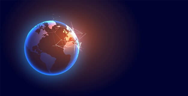 Technology global digital earth futuristic background