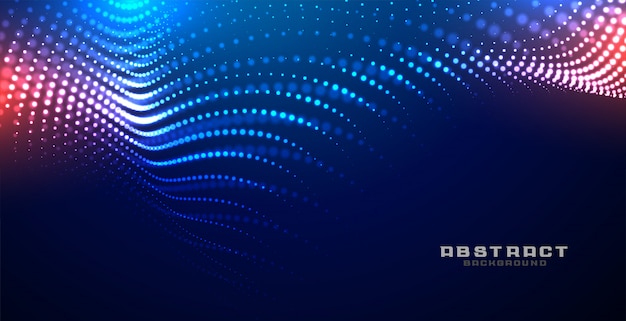 Technology glowing wave mesh particles background