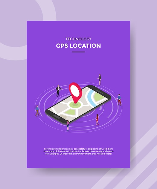 Technology gps location flyer template