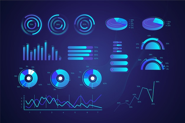 Free Vector technology infographic collection design