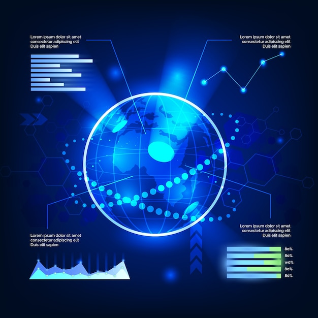 Free vector technology infographics theme