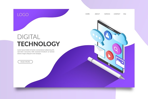 Technology isometric landing page