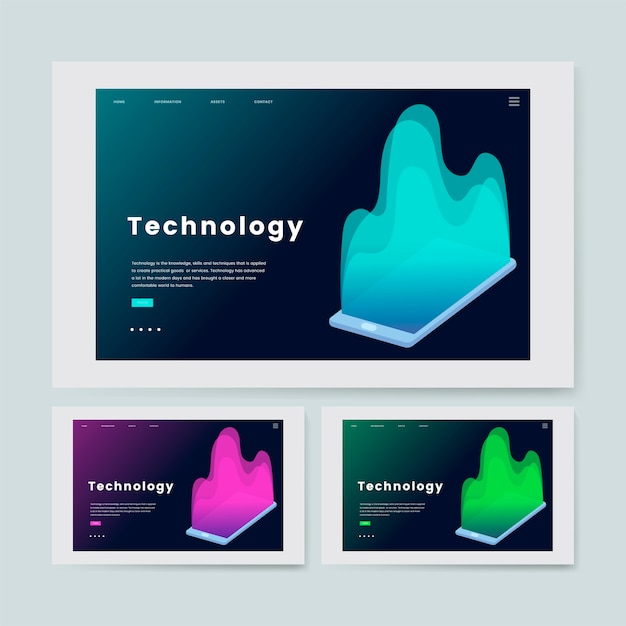 Free Vector technology and it informational website graphic