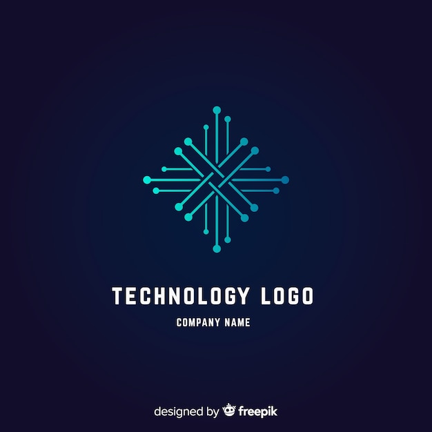 Free Vector technology logo background