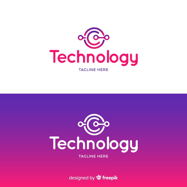 Technology logo in gradient style