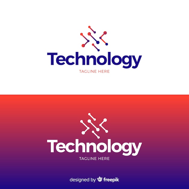 Technology logo in gradient style