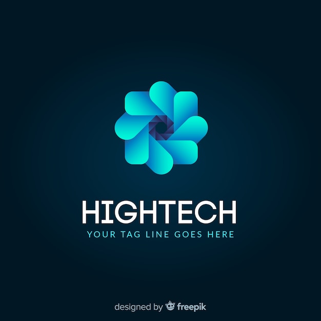 Technology logo template with abstract shapes