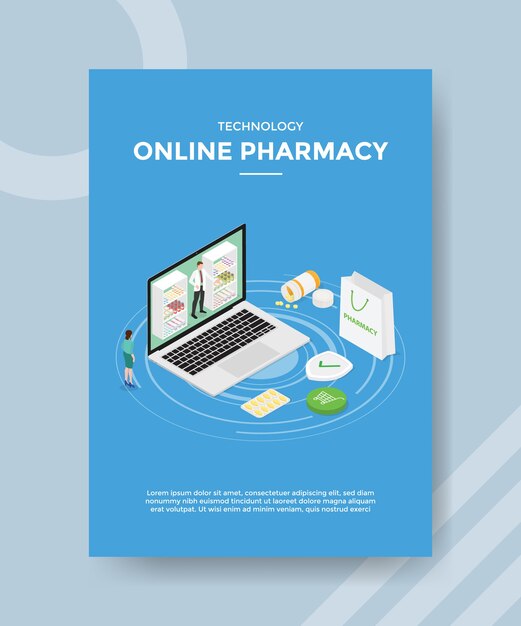 Technology online pharmacy flyer template