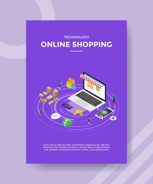 Technology online shopping flyer template