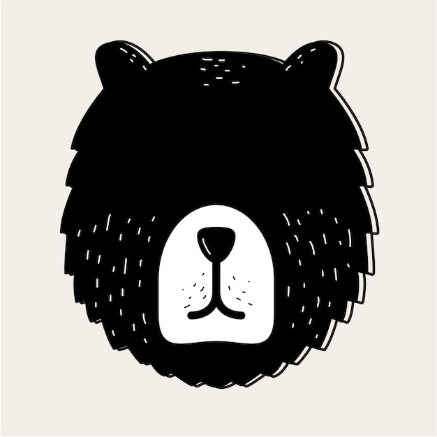 Free Vector teddy bear face head badge concept