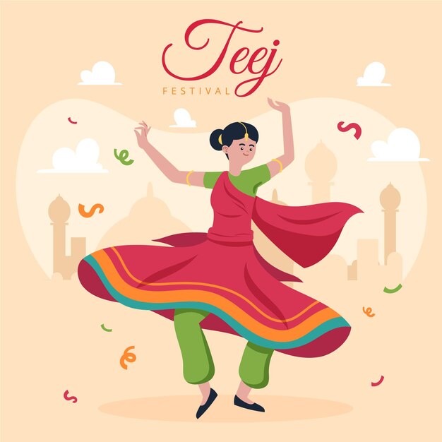 Teej festival illustration