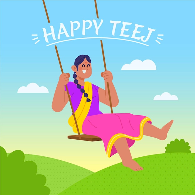 Teej festival illustration