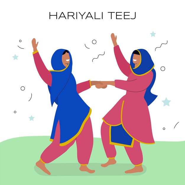 Teej festival illustration