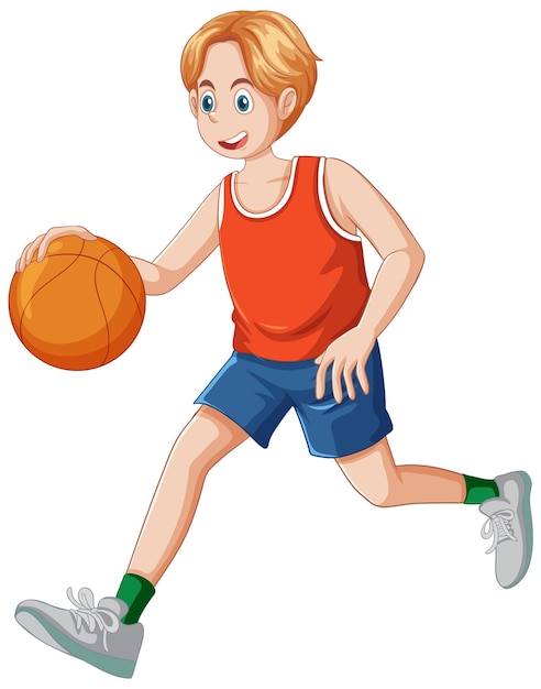 Free vector teen boy playing basketball