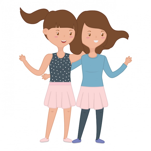 Free vector teenage girls friends