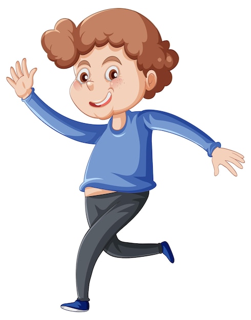 Free Vector teenager boy walking cartoon character on white background