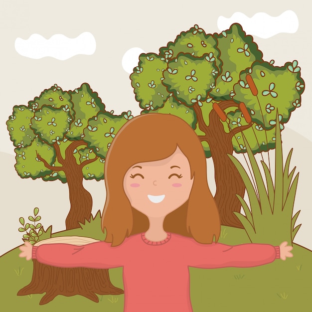 Free Vector teenager girl cartoon 