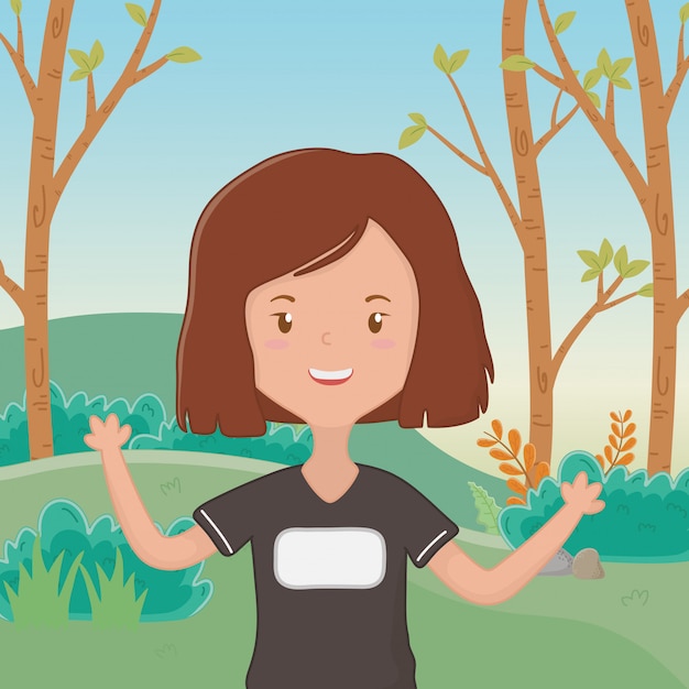 Free Vector teenager girl cartoon 