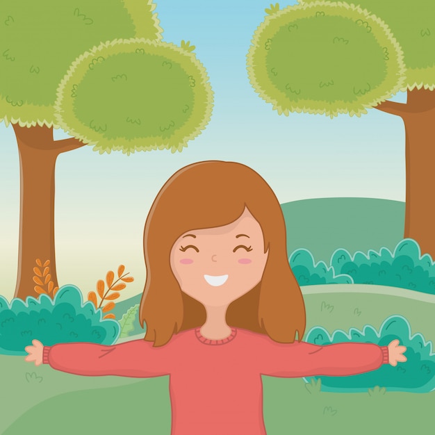 Free Vector teenager girl cartoon 