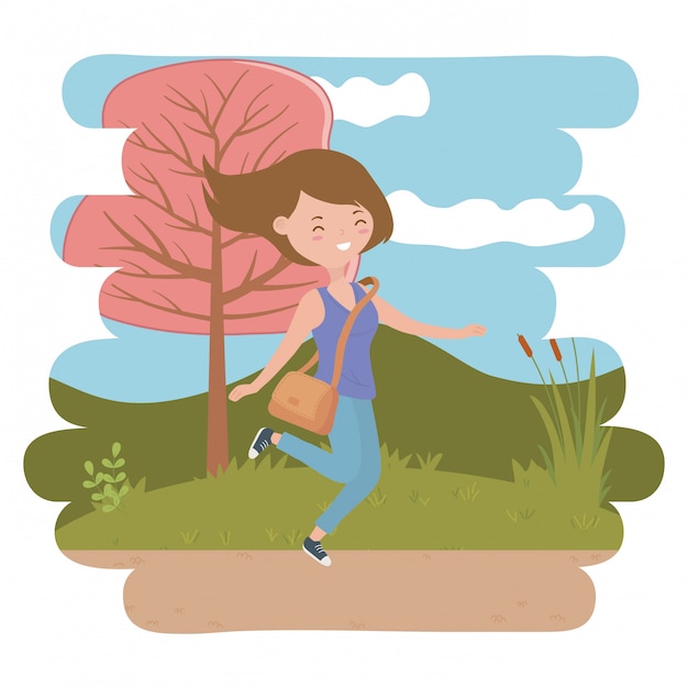 Free Vector teenager girl cartoon 