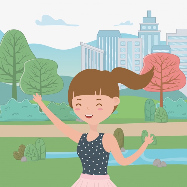 Free Vector teenager girl cartoon 