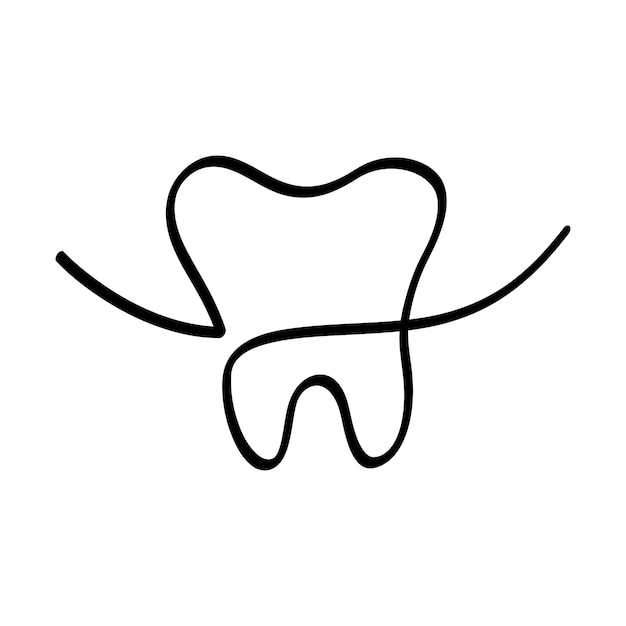 Teeth In Flat Outline And Glyph