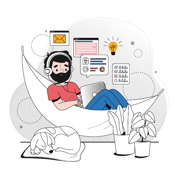 Telecommuting concept illustration