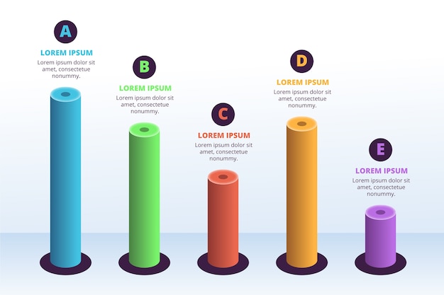 Template 3d bars infographic