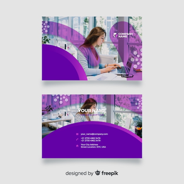 Template abstract business card with image