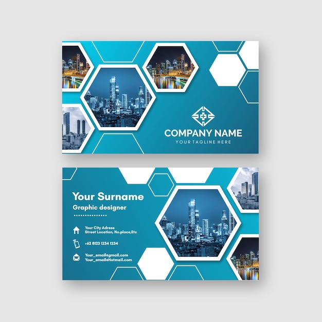 Template abstract business card with image