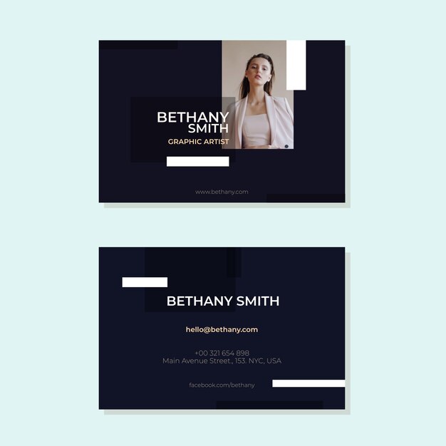 Template abstract business card with image