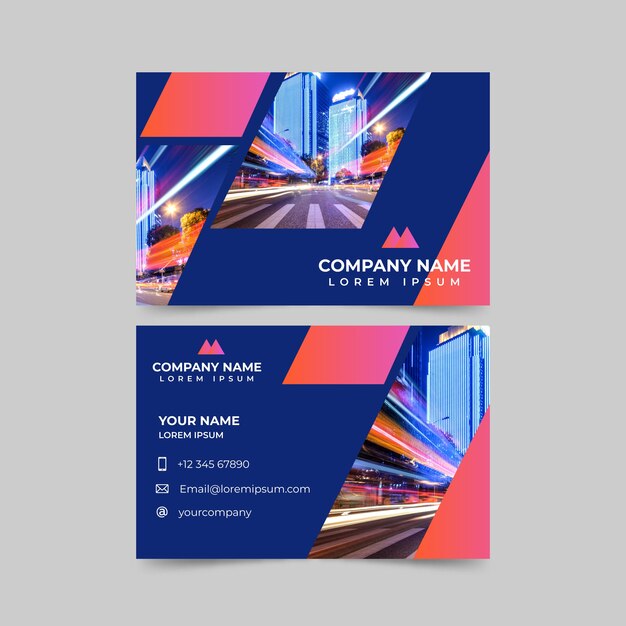 Template abstract business card with photo